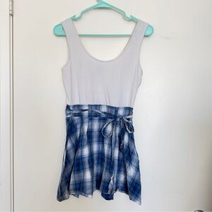 Better B tank plaid flare mini dress